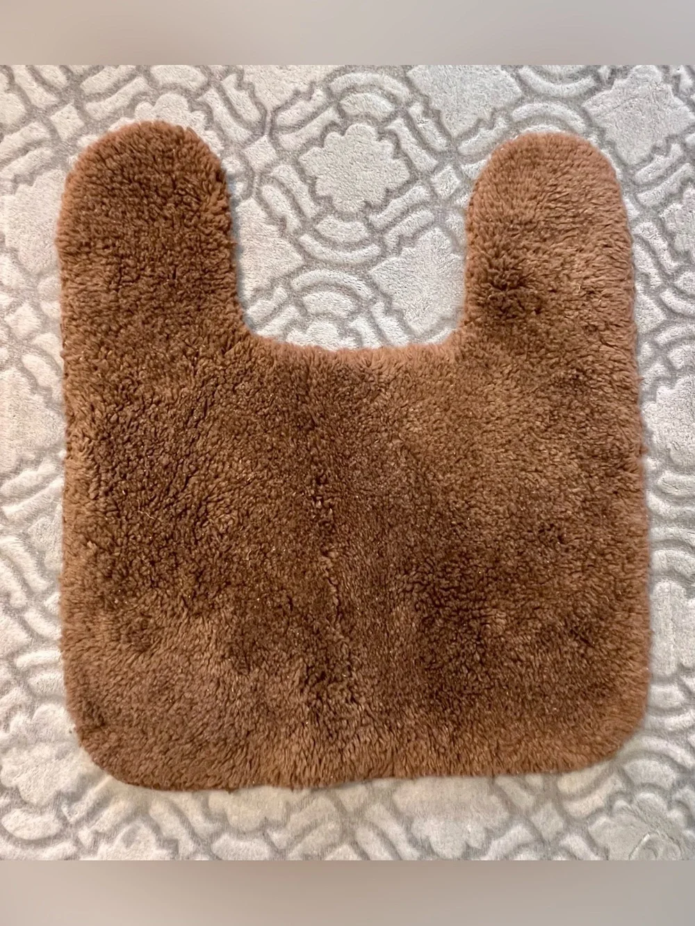 Brown Contour Toilet Rug Bath Mat 19x21 Plush Bathroom Rug
